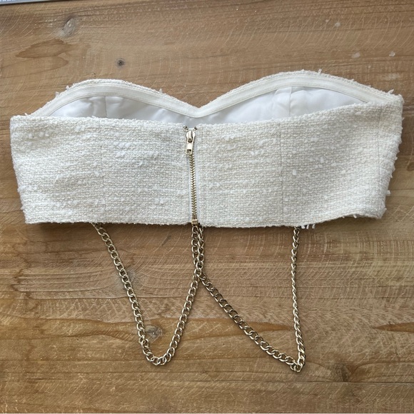Retrofete Loris Tweed Bralette in White - Picture 3 of 7